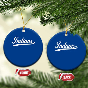 Retro Script Indians Ceramic Ornament Vintage Sports Team Name TS10 1pc Blue Print Your Wear