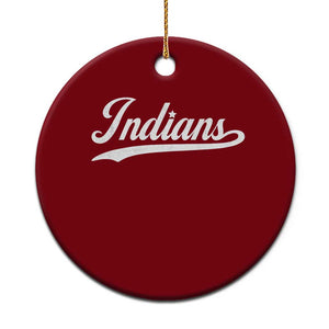 Retro Script Indians Ceramic Ornament Vintage Sports Team Name TS10 1pc Red Print Your Wear