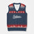 Retro Script Indians V-Neck Knit Sweater Vest Vintage Sports Team Name TS10 Navy Red Print Your Wear