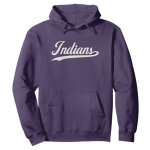 Retro Script Indians Hoodie Vintage Team Name TS10 Purple Print Your Wear