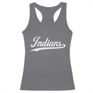Retro Script Indians Racerback Tank Top Vintage Sports Team Name TS10 Charcoal Print Your Wear