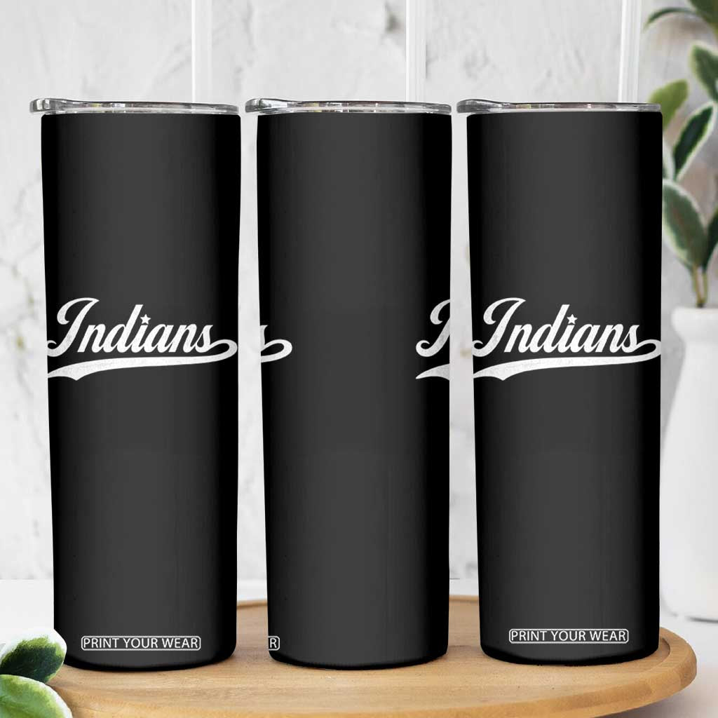 Retro Script Indians Skinny Tumbler Vintage Sports Team Name TS10 Print Your Wear