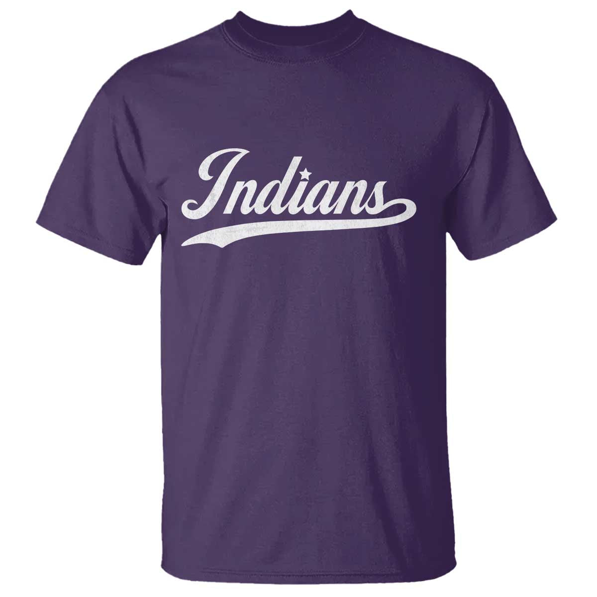 Retro Script Indians T Shirt Vintage Team Name TS10 Purple Print Your Wear