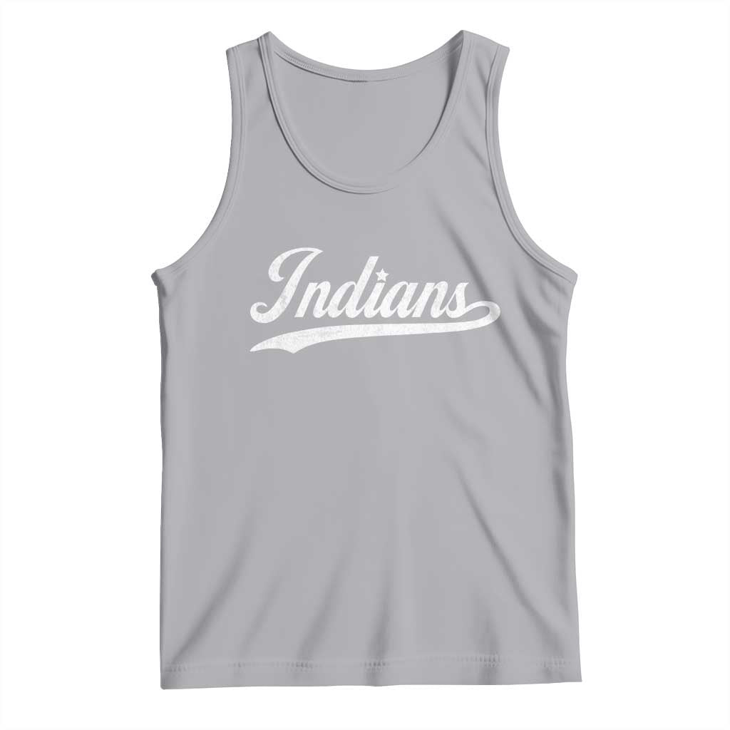Retro Script Indians Tank Top Vintage Sports Team Name TS10 Athletic Heather Print Your Wear