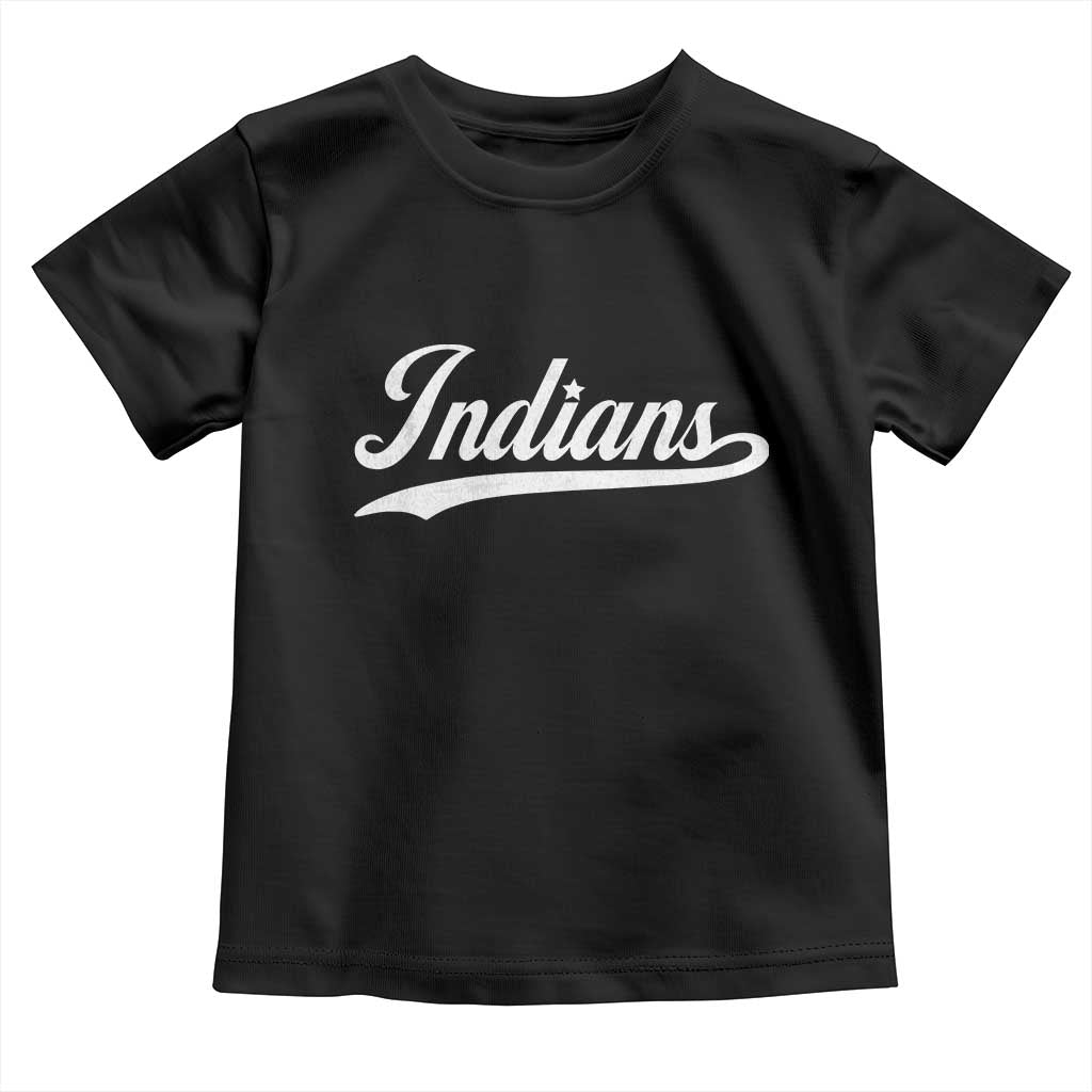 Retro Script Indians Toddler T Shirt Vintage Sports Team Name TS10 Black Print Your Wear