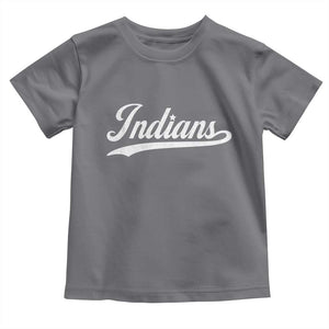 Retro Script Indians Toddler T Shirt Vintage Sports Team Name TS10 Charcoal Print Your Wear