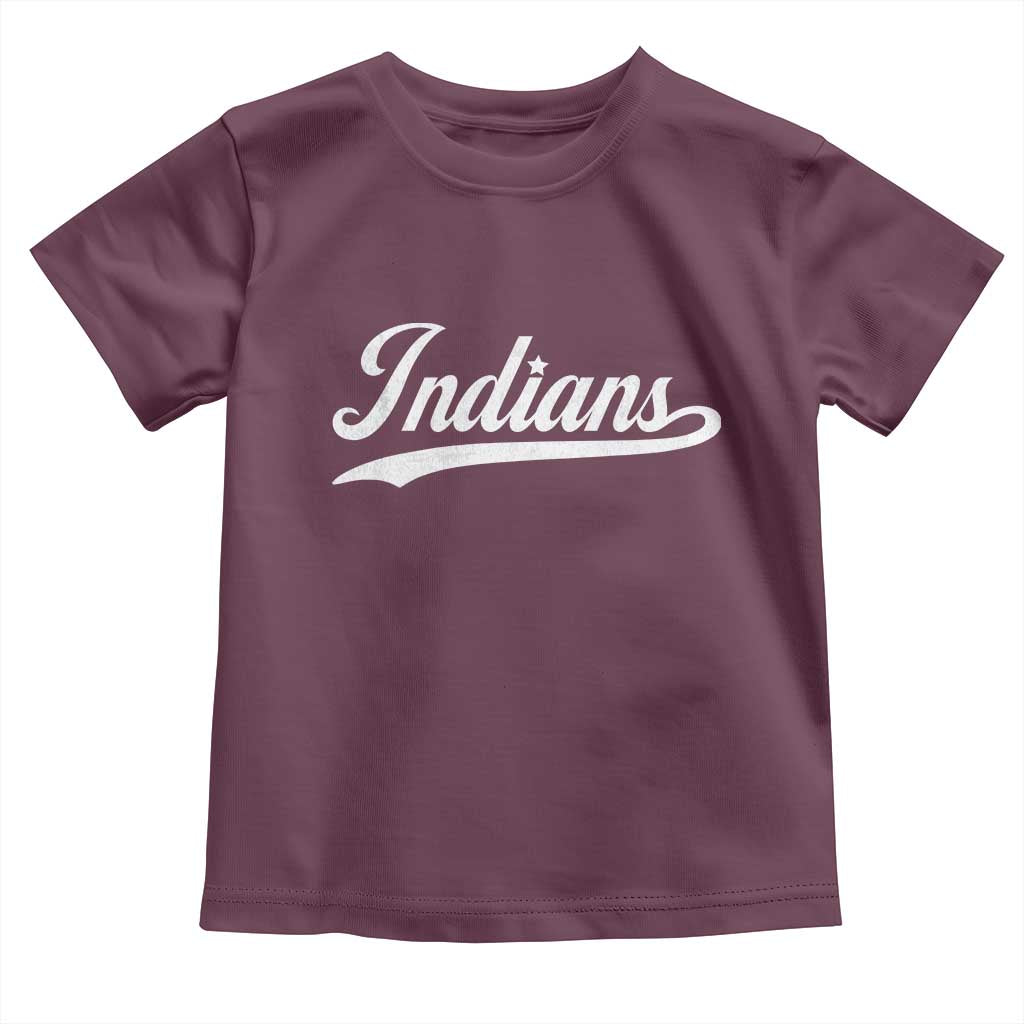 Retro Script Indians Toddler T Shirt Vintage Sports Team Name TS10 Maroon Print Your Wear