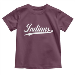 Retro Script Indians Toddler T Shirt Vintage Team Name TS10 Maroon Print Your Wear