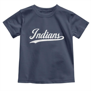 Retro Script Indians Toddler T Shirt Vintage Team Name TS10 Navy Print Your Wear