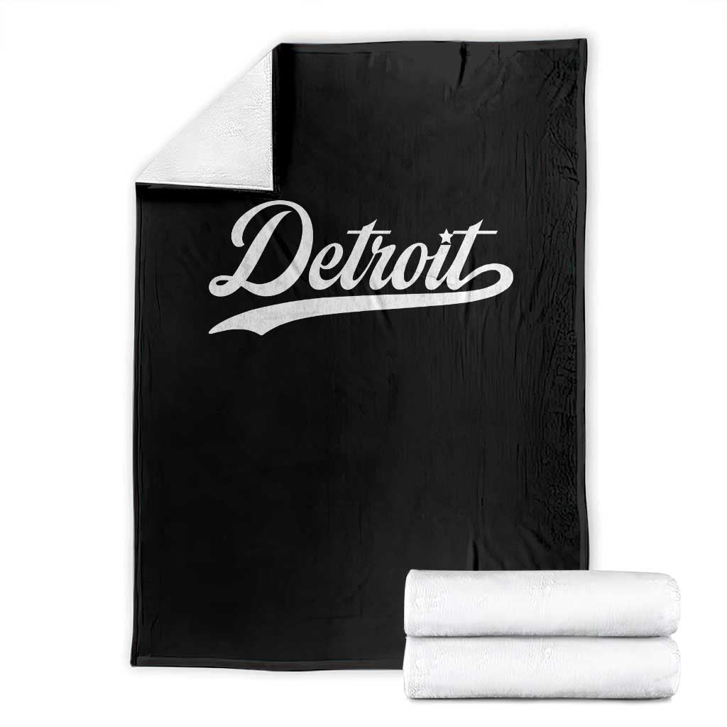 Retro Script Detroit Throw Blanket Vintage Sports Team Name TS10 Black Print Your Wear