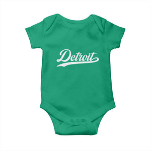 Retro Script Detroit Baby Onesie Vintage Team Name TS10 Irish Green Print Your Wear