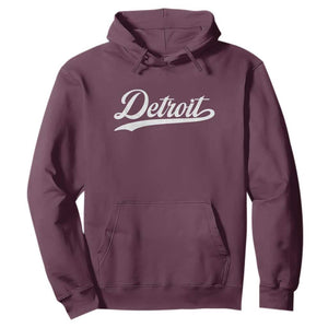 Retro Script Detroit Hoodie Vintage Team Name TS10 Maroon Print Your Wear