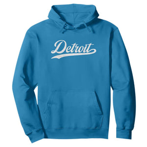 Retro Script Detroit Hoodie Vintage Team Name TS10 Sapphire Print Your Wear