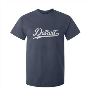 Retro Script Detroit T Shirt For Kid Vintage Team Name TS10 Navy Print Your Wear