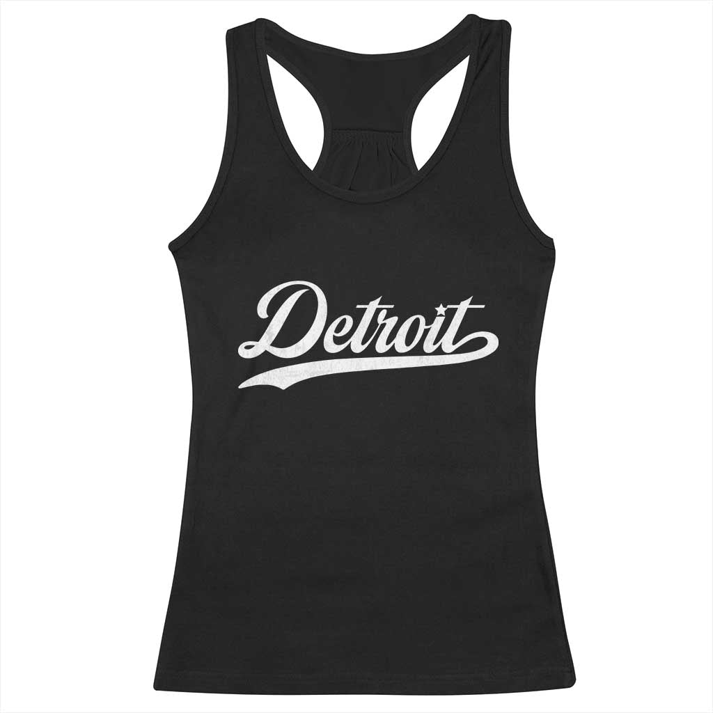 Retro Script Detroit Racerback Tank Top Vintage Team Name TS10 Black Print Your Wear
