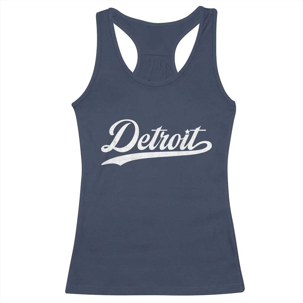 Retro Script DFL Racerback Tank Top Vintage Sports Team Name LF TS10 Navy Print Your Wear