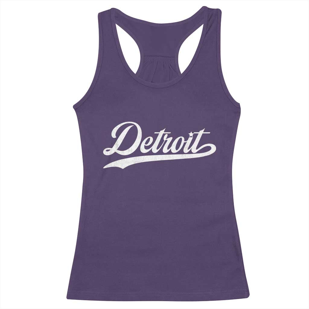 Retro Script Detroit Racerback Tank Top Vintage Team Name TS10 Purple Print Your Wear