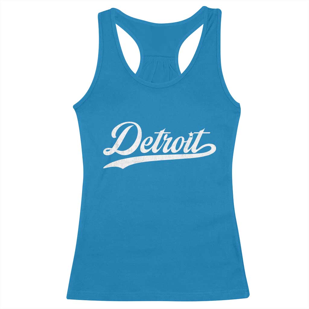 Retro Script Detroit Racerback Tank Top Vintage Team Name TS10 Sapphire Print Your Wear