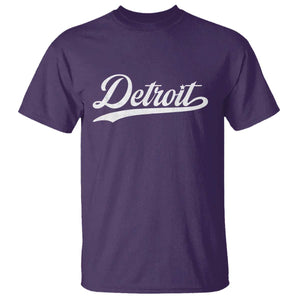 Retro Script Detroit T Shirt Vintage Team Name TS10 Purple Print Your Wear