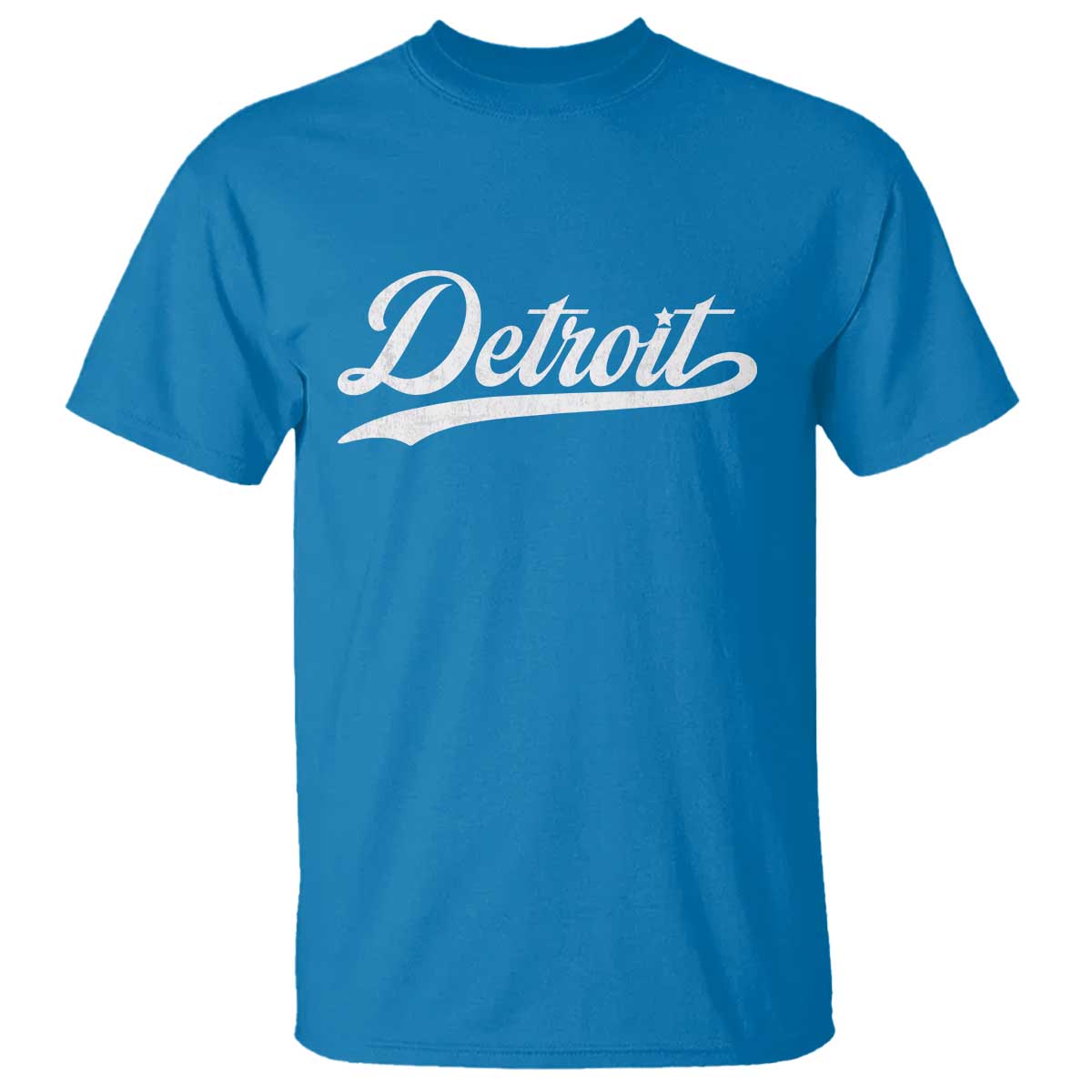 Retro Script Detroit T Shirt Vintage Team Name TS10 Sapphire Print Your Wear