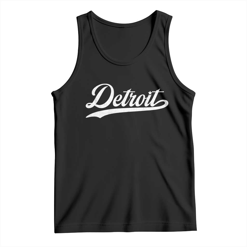 Retro Script Detroit Tank Top Vintage Sports Team Name TS10 Black Print Your Wear