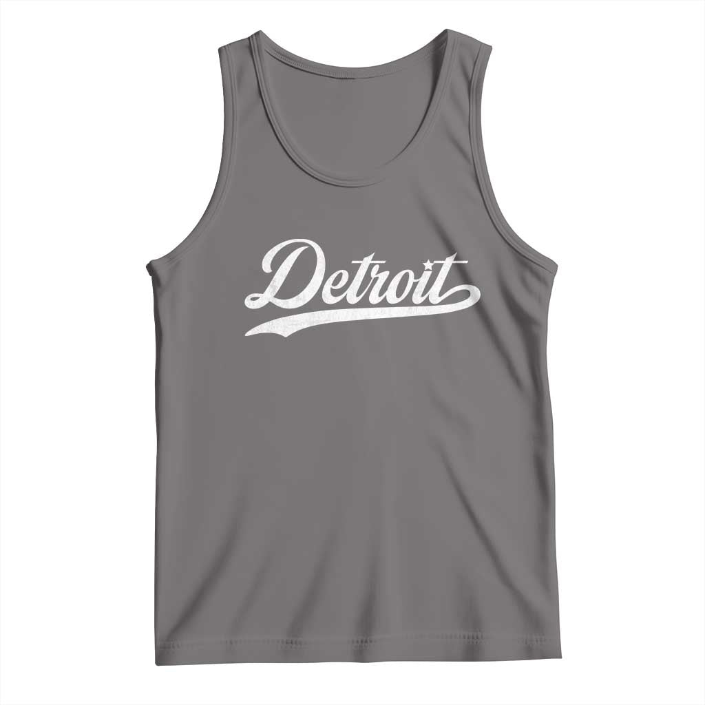 Retro Script DFL Tank Top Vintage Sports Team Name LF TS10 Deep Heather Print Your Wear