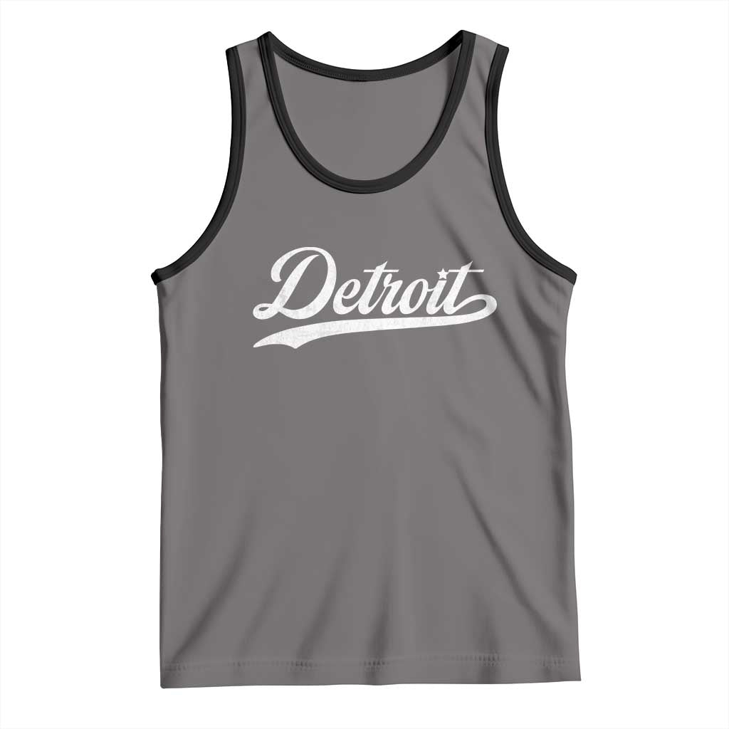 Retro Script DFL Tank Top Vintage Sports Team Name LF TS10 Deep Heather Black Print Your Wear