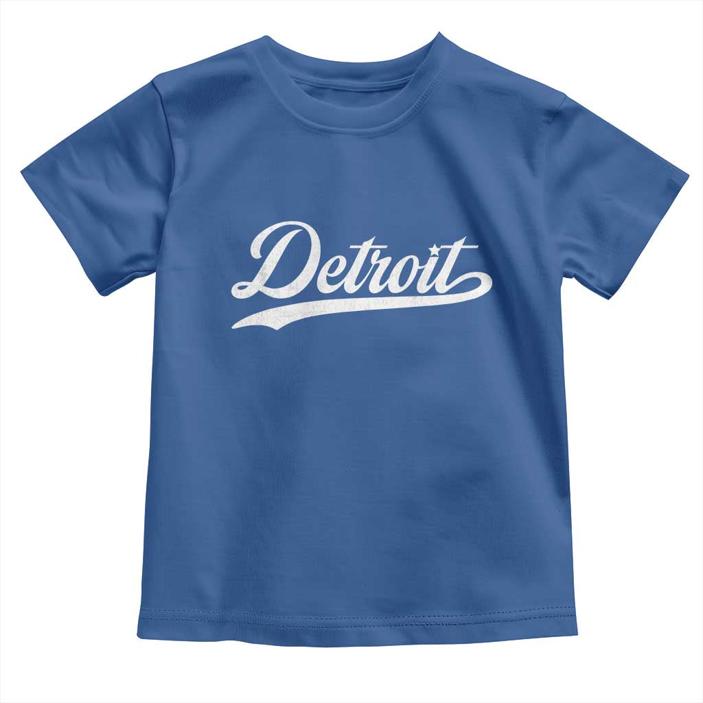Retro Script Detroit Toddler T Shirt Vintage Team Name TS10 Royal Blue Print Your Wear