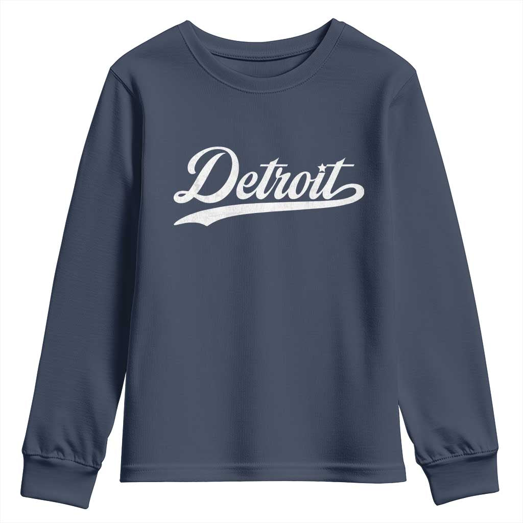 Retro Script DFL Youth Sweatshirt Vintage Sports Team Name LF TS10 Navy Print Your Wear