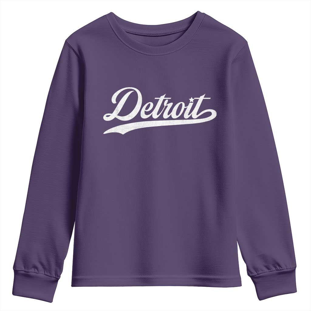 Retro Script DFL Youth Sweatshirt Vintage Sports Team Name LF TS10 Purple Print Your Wear