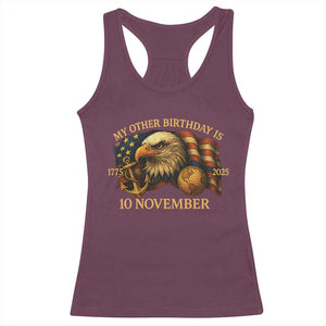 Veteran 250th Anniversary Racerback Tank Top My Other Birthday Is 10 November 1775 TS10 Maroon Print Your Wear