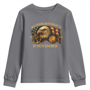 Veteran 250th Anniversary Youth Sweatshirt My Other Birthday Is 10 November 1775 TS10 Charcoal Print Your Wear