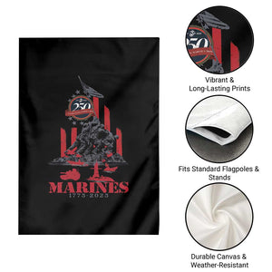 Marine Veteran 250th Anniversary Garden Flag Retro Military Corps American Flag - Print Your Wear