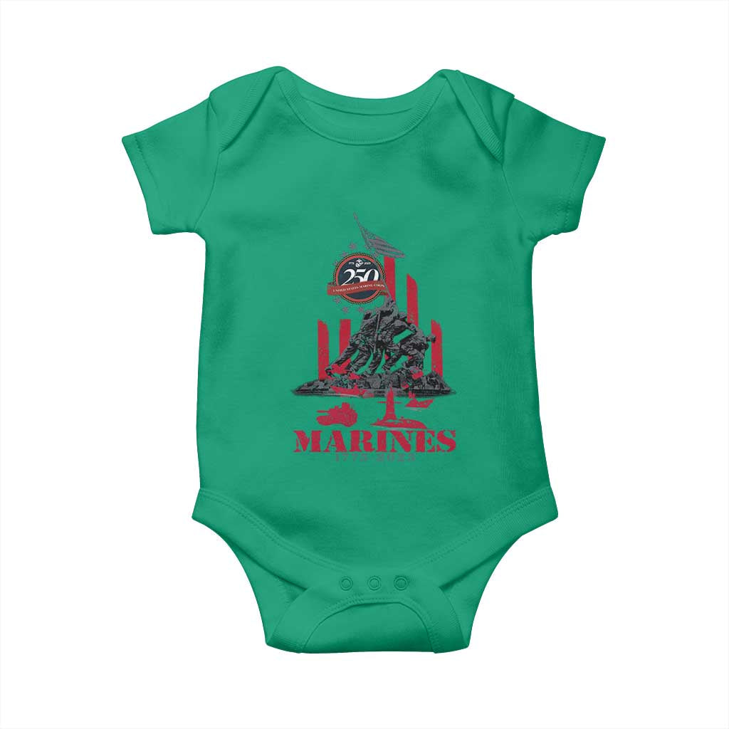 Marine Veteran 250th Anniversary Baby Onesie Retro Military Corps American Flag TS10 Irish Green Print Your Wear