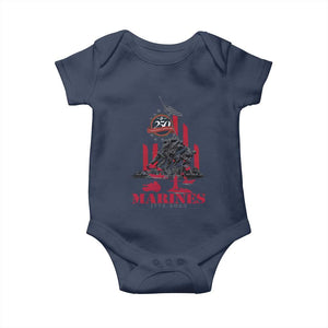 Marine Veteran 250th Anniversary Baby Onesie Retro Military Corps American Flag TS10 Navy Print Your Wear