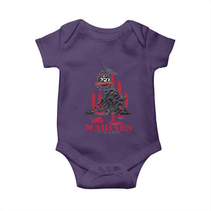 Marine Veteran 250th Anniversary Baby Onesie Retro Military Corps American Flag TS10 Purple Print Your Wear