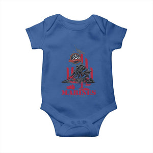 Marine Veteran 250th Anniversary Baby Onesie Retro Military Corps American Flag TS10 Royal Blue Print Your Wear