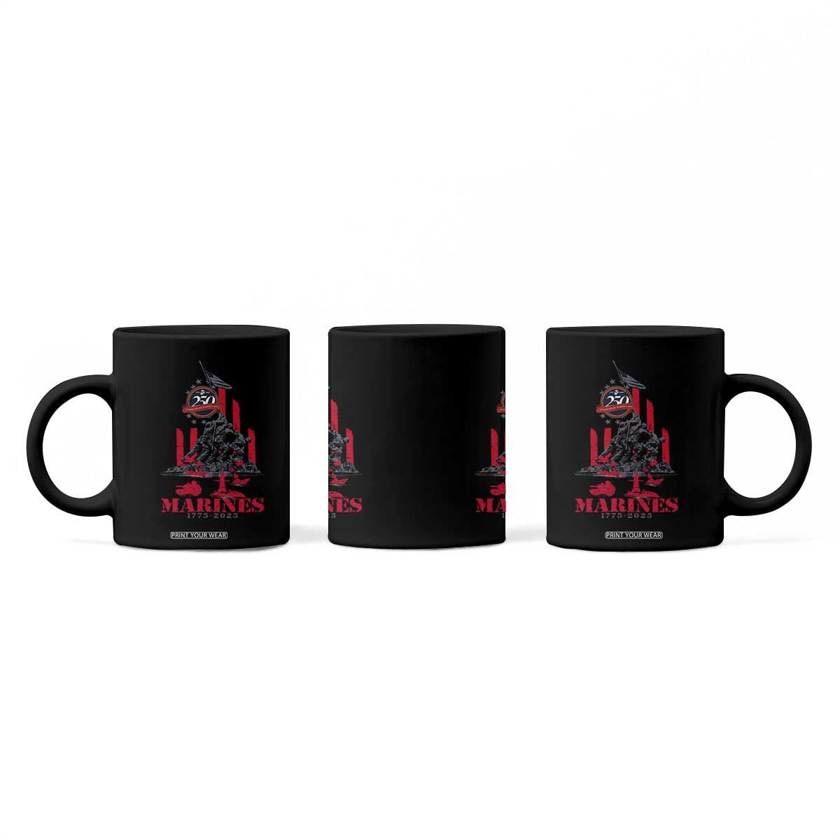 Marine Veteran 250th Anniversary Coffee Mug Retro Military Corps American Flag TS10 Print Your Wear