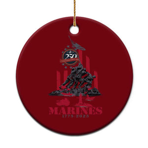 Marine Veteran 250th Anniversary Ceramic Ornament Retro Military Corps American Flag - Print Your Wear