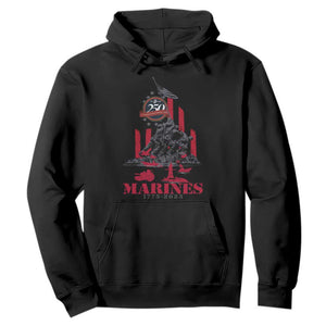 Marine Veteran 250th Anniversary Hoodie Retro Military Corps American Flag TS10 Black Print Your Wear