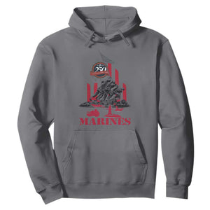 Marine Veteran 250th Anniversary Hoodie Retro Military Corps American Flag TS10 Charcoal Print Your Wear