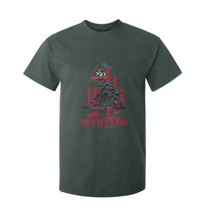Marine Veteran 250th Anniversary T Shirt For Kid Retro Military Corps American Flag TS10 Dark Forest Green Print Your Wear