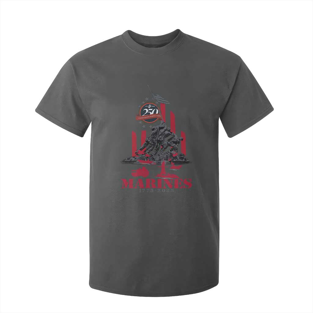 Marine Veteran 250th Anniversary T Shirt For Kid Retro Military Corps American Flag TS10 Dark Heather Print Your Wear