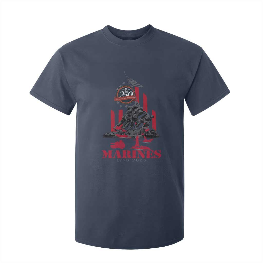 Marine Veteran 250th Anniversary T Shirt For Kid Retro Military Corps American Flag TS10 Navy Print Your Wear