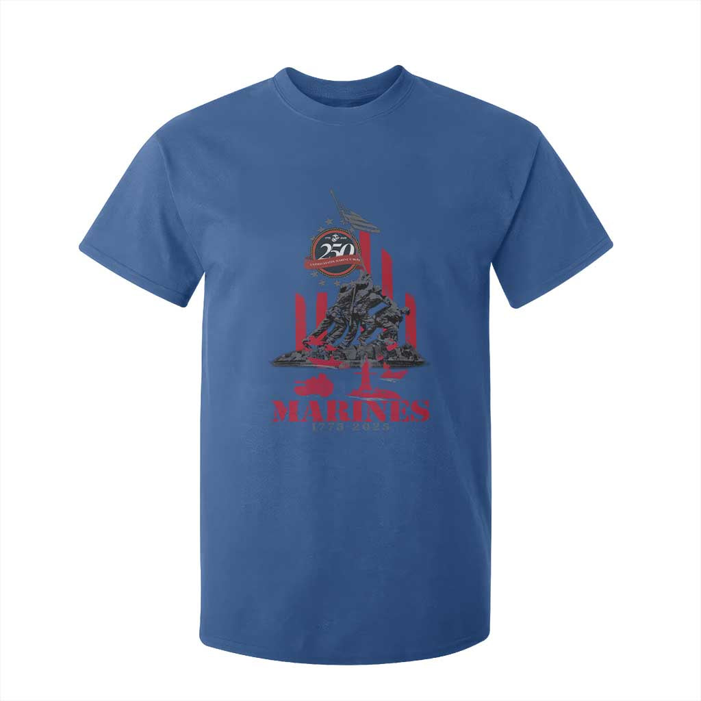 Marine Veteran 250th Anniversary T Shirt For Kid Retro Military Corps American Flag TS10 Royal Blue Print Your Wear