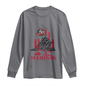 Marine Veteran 250th Anniversary Long Sleeve Shirt Retro Military Corps American Flag TS10 Charcoal Print Your Wear
