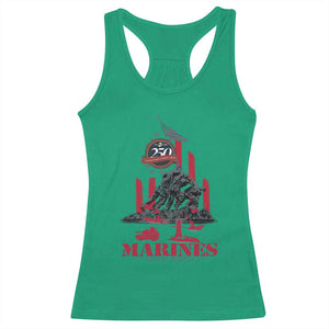 Marine Veteran 250th Anniversary Racerback Tank Top Retro Military Corps American Flag TS10 Irish Green Print Your Wear