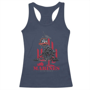 Marine Veteran 250th Anniversary Racerback Tank Top Retro Military Corps American Flag TS10 Navy Print Your Wear