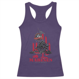 Marine Veteran 250th Anniversary Racerback Tank Top Retro Military Corps American Flag TS10 Purple Print Your Wear