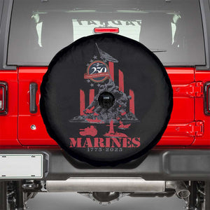 Marine Veteran 250th Anniversary Spare Tire Cover Retro Military Corps American Flag TS10 Black Print Your Wear
